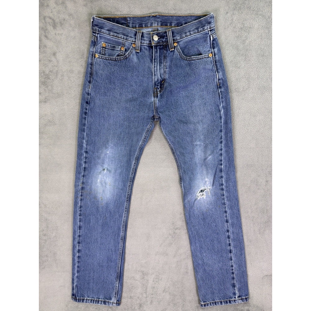 Levis 505 Jeans Mens 30x32 Blue Straight Medium Wash Denim Mid Rise Workwear